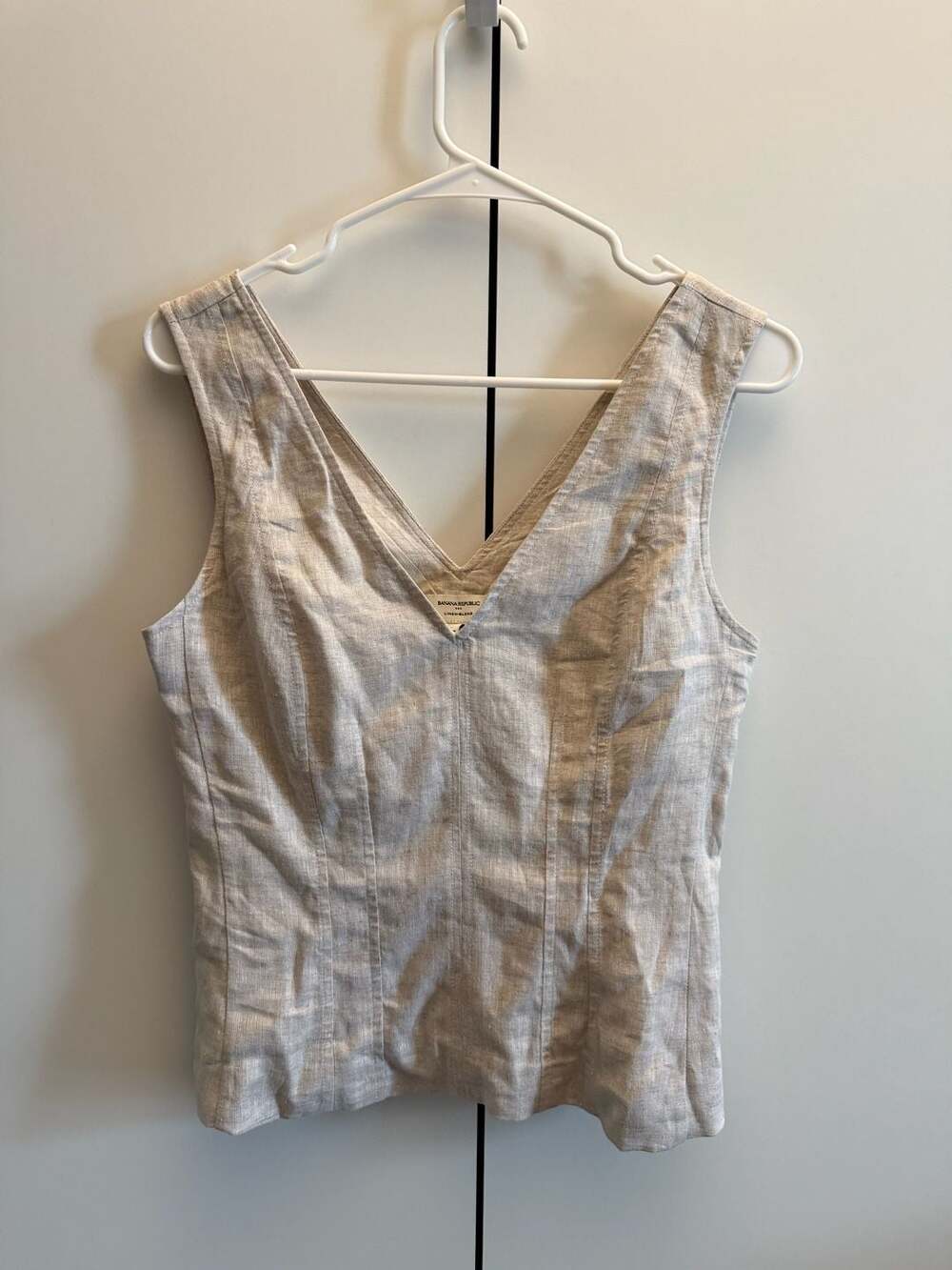 Linen-Blend Corset Top